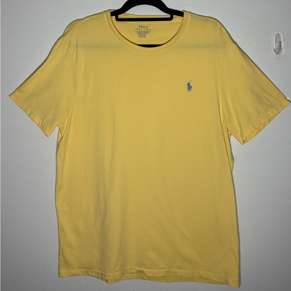 Polo by Ralph Lauren Men’s Custom Slim Fit Yellow Short Sleeve Tee Size XL